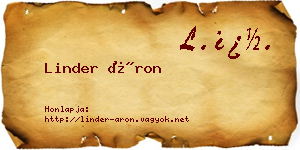 Linder Áron névjegykártya